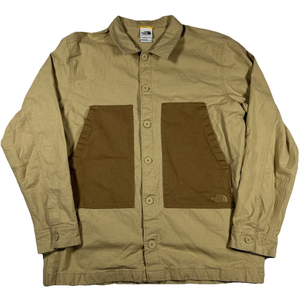 The North Face Shirt Jacket Shacket Men's Large Khaki Utility Brown Ripstop Hike